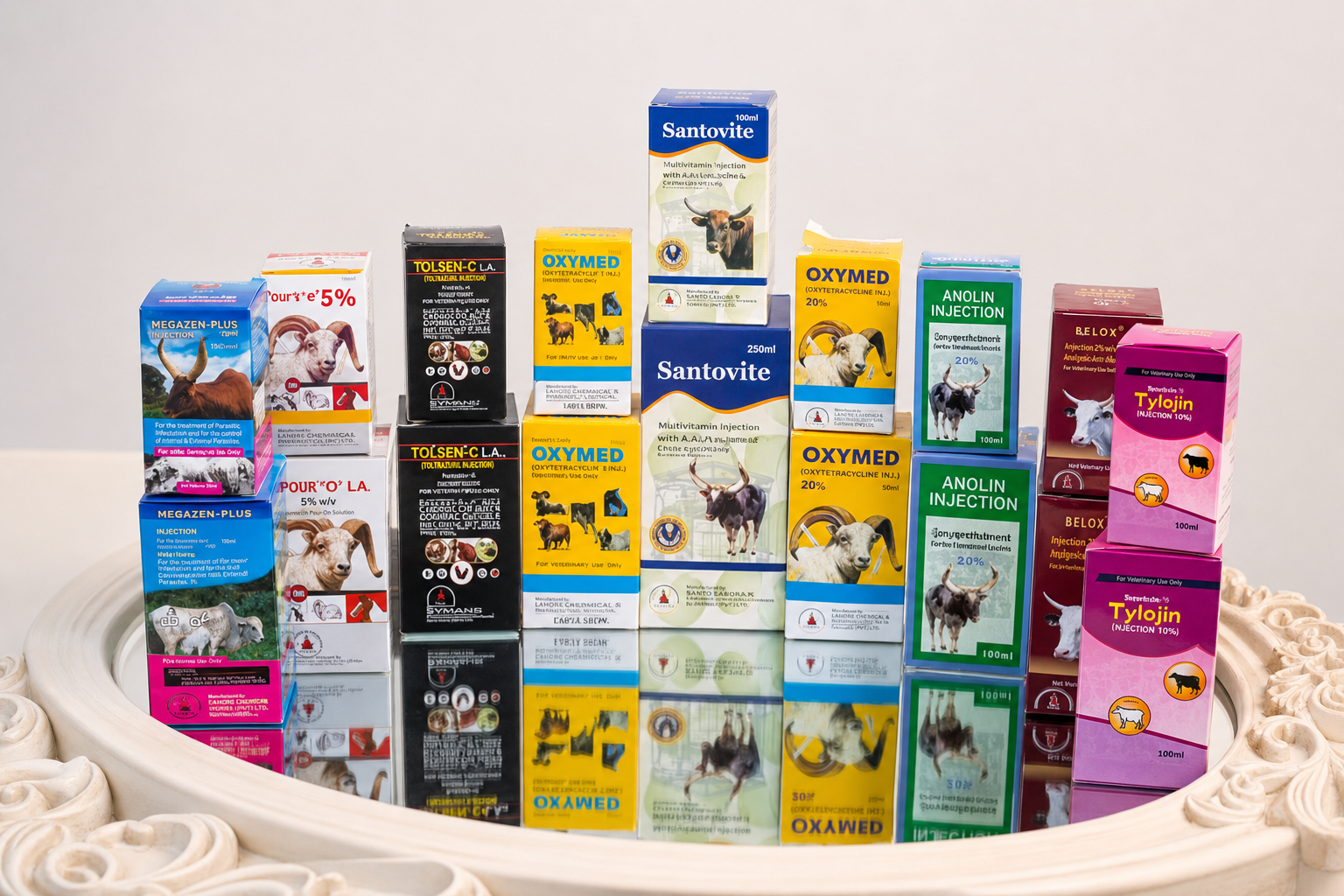A selection of Desantos veterinary pharmaceutical products